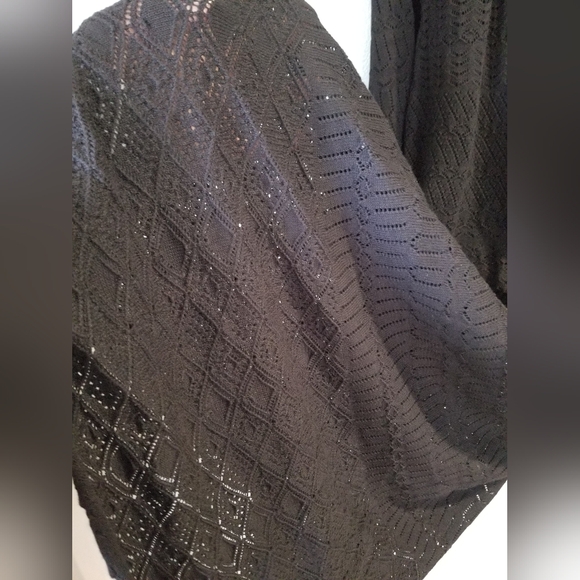 Women's Long Sleeve Open-Work Stitch Midi Dress - Future Collective Black L - Picture 7 of 11